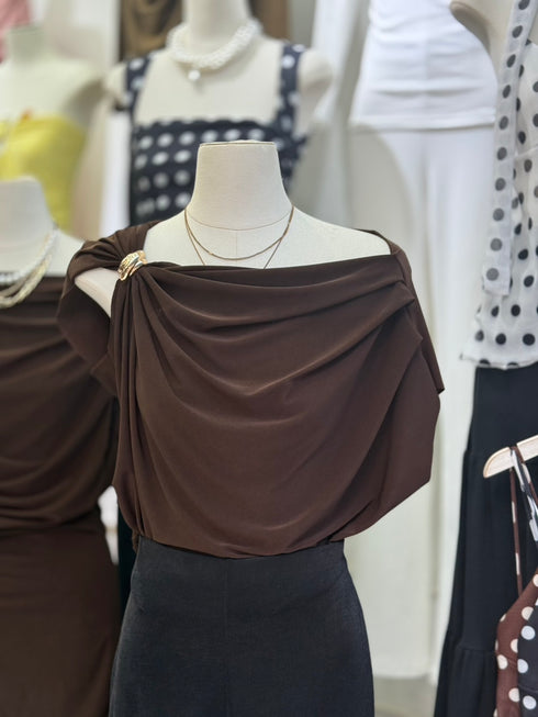 Wide Cowl Neck Design Top